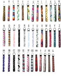 Party Neoprene Wristlet Keychains Lanyard Serape Prints Strap Band Split Ring Key Chain Holder Keys Hand Wrist Lanyards Keychain F6502872