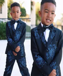 Printing Floral Boy Formal Suits Dinner Tuxedos Little Children Groomsmen Kids For Wedding Party Evening Suit Wear 3 pieces4936269