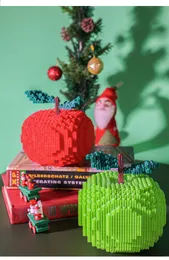 фруктовая игрушка лучшая рождественская игрушка Кирпичи строительный блок Модельный комплект Строительный блок Рождественская световая игрушка Рисунок Игрушка для детей Креативная игрушка «сделай сам» в подарок Рождественская игрушка для ребенка Яблочная игрушка
