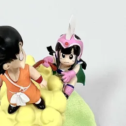 Action Toy Figures 9cm anime figur Sun Goku Chichi Somersault Cloud Model Dolls Figurin Decor Prydnadssamling Toy Childrens Gift