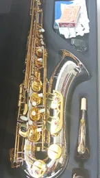 Verkliga foton Yanagisa Tenor Saxofon Ny T-992 Nickelpläterad Gold Key Sax Professional Musical Instrumentmouthpiece Patches Pads Reeds Bend Neck