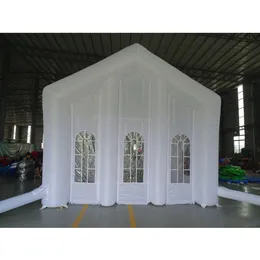 10x10x5mH (33x33x16.4ft) Gonfiabili gonfiabili per la casa nuziale all'aperto Tenda bianca per eventi in vendita Chiesa gonfiata portatile