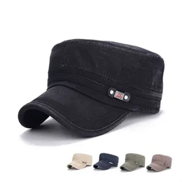 2017 New Men Flat Cap Hats Cotton Visor Cap Hats Snapback Regulowane czapki baseballowe armia czapka solid 5 kolorów234a