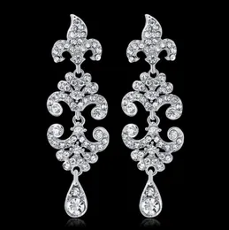New Arrival Luxury Silver Bridal Earrings High Quality Rhinestone Diamond Jewelry Wedding Evening Party Gift Decoration Accessorie4599620