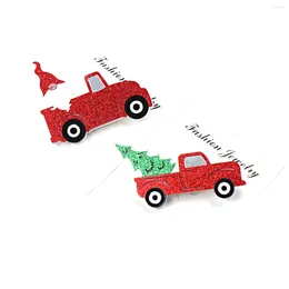 Brooches Chirstmas Red Car Glitter Tree Acrylic Brooch Safety Pin