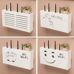 Mülleimer Neue Wireless WiFi Router Aufbewahrungsbox Wohnzimmer Sockel WiFi Dekoration Wallmounted TV Settop Rack Rack Kabel Stromversorger