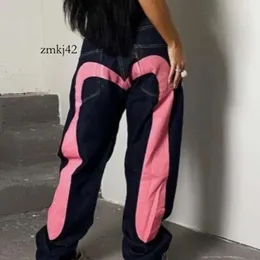 EV Jeans Designer Męskie Women Evisued Spodnie dżinsy wysokiej jakości haft w kształcie litery M prosta rurka szerokie nogi marka Pants Hip Hop High Stre 2888