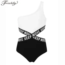 여자 수영복 키즈 여자 여자 수영복 1 피스 수영 의상 2024 Beachwear Baby Bathing Suits Cutout monokini