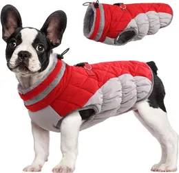 Dog Apparel Coat Warm Jacket Winter Paded Fleece Vest Reflective Cold Weather Coats With Built In Harness