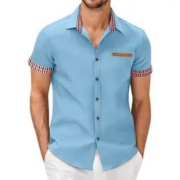 Herren-T-Shirts, Hawaii-Hemd für Männer, Vintage-Stil, Button-Down, Bowling, kurzärmelig, Sommer, Strand, Übergröße, 2024