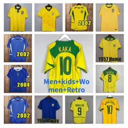 4xl Brasil Retro Soccer Jerseys Ronaldo 1957 85 88 91 93 94 98 02 04 Ronaldinho Kaka R. Carlos Camisa de Futebol Brazils Football Shirt Rivaldo Classic Vintage Jersey