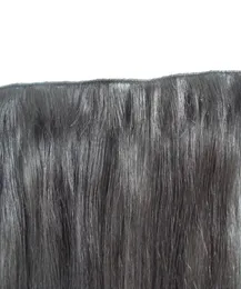 Chegam novas extensões de cabelo humano brasileiro amarrado à mão em linha reta trama não processado marrom escuro color3278902