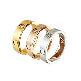 Anello in oro con diamanti per donna Uomo Designer Anelli a fascia Gioielli di moda Classico unisex Anello in acciaio inossidabile placcato oro 18 carati Anello di fidanzamento per unghie Anelli per unghie regalo femminile