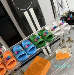 2024 designer chinelos de espuma onda bolha slides letras dos desenhos animados mulheres sandálias de borracha macia eva homens verão piscina sliders