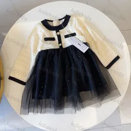 Designer Girls Embroidered Dressshirt Lace Gauze Dress Brand Kids Dresses For Big Girl Princess Dress Casual Pleated Skirt Ball Gown CYD24030904-6