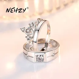 Cluster Ringe NEHZY 925 Silber Nadel Schmuck Mode Paar Ring Verlobung Hochzeit Jahrestag Geschenk Frau Mann Krone Kristall Zirkon