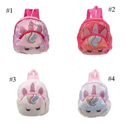 Einhorn Pailletten Kind Rucksack Mädchen Kindergarten Cartoon 3D Tier Schule Tasche Neue Mode Reise Laser Rucksack New1230779