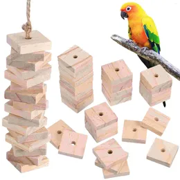 Anderer Vogelbedarf 100 Stück Papageien-Kauspielzeug Holzspielset Käfig Kletterspielzeug Nahrungssuche Hängende Kakadu-Beißblöcke Ara Nymphensittich