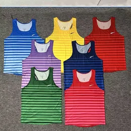 Mens Tank Top Tech Polar Eğitim Koşu Çizgili Yelek Top Yaz Hızlı Kurutucu Nefes Alabilir Egzersiz Yeleği Gyer Yeleği