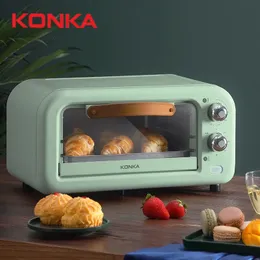 Электрическая печь для выпечки KONKA, 12 л, 800 Вт, зеленая кухонная многофункциональная маленькая жаровня для 13 человек, тостер для пиццы, хлеба, барбекю 230308