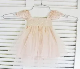 Rue Del Sol Blush Flower Girl Dress French Lace and Silk Tulle Dress for Baby Bird Brush Princess Dress Blush Tutu6330597