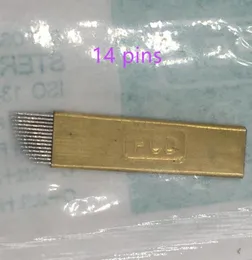 100 pezzi PCD 14 pin Microblading trucco permanente manuale ago lama ricamo 3D tatuaggio sopracciglio Prodotti8446166