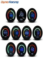 Dynoracing 2quot 52mm Digital 20 LED Boost Bar PSI Vakuum Vatten temp Oil Temp Oil Press Voltmeter AirFuel Ratio EGT Temp RPM GA2305544