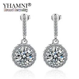 YHAMNI Mode 925 Sterling Silber Für Frauen Ohrstecker Luxus Zirkonia Schmuck Mädchen Geschenk Hohe Qualität Ganze LED427333p