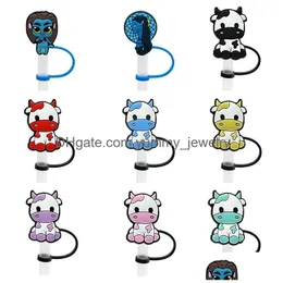 Drinking Sts 13 Colors Milk Cow Sile St Toppers Accessories Er Charms Reusable Splash Proof Dust Plug Decorative 8Mm Party Drop Delive Otoms