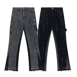 pantaloncini firmati da uomo Galleryes depts pant Jeans svasati maculati alla moda High Street Pantaloni dritti larghi da uomo e da donna