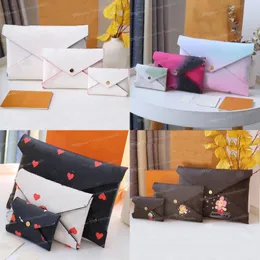 10A 3 pezzi set portafoglio firmato Pochette Kirigami pochette in pelle di grana di tela rivestita di alta qualità versatile per ospitare la borsa della borsa della carta del passaporto
