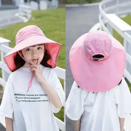 Berets 1PC Children Sun Hat Summer Kids Outdoor Neck Ear Cover Anti UV Protection Beach Caps Boy Girl Travel Flap Cap For