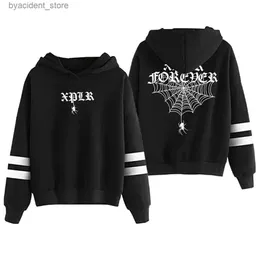 Erkek Hoodies Sweatshirts Xplr Cehennem Haftası Örümcek Sam ve Colby Hoodie Pocketless Paralel Barlar Uzun Kollu Külkü Kadın Erkek Sweatshirt Moda Kıyafetleri L240315