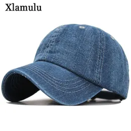 Xlamulu Solid Denim Baseball Cap 남자 여자 청바지 스냅 백 캡 Casquette Plain Bone Hat Gorras 남자 캐주얼 블랭크 아빠 남성 모자 CX20281D