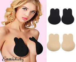 2x intimo in gel di silicone reggiseno invisibile autoadesivo push up senza spalline senza schienale adesivo sull'orecchio di coniglio adesivo petto invisibile2147107