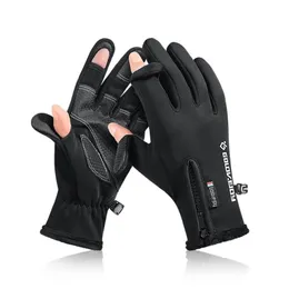 Men and Women Outdoor Waterproof Finger Exposed Touch Screen Winter Fleece Thermal Motorcycle Cycle Racing Skiing Gloves 220108298l