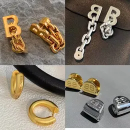 10 orecchini di design stile B per donna Orecchini a cerchio in argento sterling 925 Moda color oro Gioielli per matrimoni per feste da donna