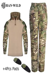 Uniforme militar tático do exército dos EUA para crianças Airsoft Camuflagem CombatProven Camisas Calças Assalto Rápido Longo com Calças e Joelheiras5981711