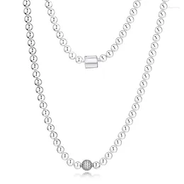 ペンダントCKKビーズPave Collier Necklace Choker Colgantes Chakra Collares Pingente 925 Sterling Silver Women Jewelry