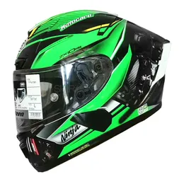 Full Face Shoei X14 X-Fourteen Green Kawasa Ki Motorcykelhjälm Anti-dimma Visor Man Riding Car Motocross Racing Motorbike hjälm