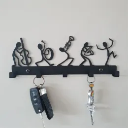 Рельсы симфонический оркестр ключница черный кот ключ пальто висит металлический крючок креативное украшение двери шкафа стены