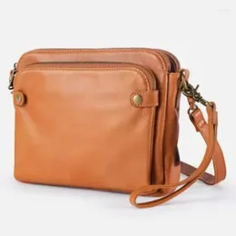 2024 sacos de ombro 2024 mulheres crossbody três camadas bolsa couro retro moda bolsa multi bolso feminino bolsa embreagem