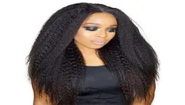 360 Full Lace Human Hair Wigs 8a Virgin Peruvian Hair Kinky Straight Afro 레이스 가발 흑인 여성 베이비 헤어 Ship7217506