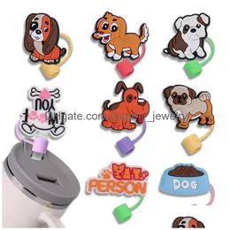 Picie Sts 14colors Baby Girl Pet Animals Sile St Toppers Akcesoria er Uroki wielokrotnego użytku splash pył wtyczka dekoracyjna 8 mm upuść OTCL9