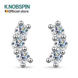 KNOBSPIN D VVS1 Orecchini completi per donna Classico alla moda Festa Abbigliamento quotidiano Certificato GRA s925 Orecchini placcati in nastro 18k 240227