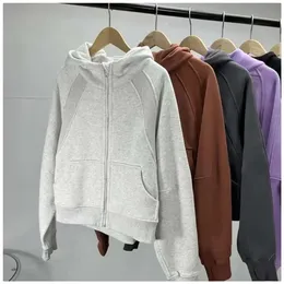 LU ALIGN LEMAN SCUBA Ladies Women Women Zip Hoodie Hooded Sports Sweater Warm Wark Roof Plush Outdoor Loos