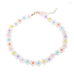 Choker flowe pärlstav gradientfärgade halsband smycken party dropship