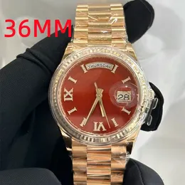 ZP Factory Men's Watch Watch Watch 36mm Daydate Roman Numerals Diamond Watch M128238 SAPPHIRE DIAR عالية الجودة مصمم الساعات الساعات المائية