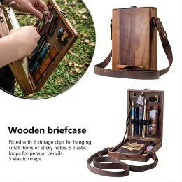 Bins Writers Messenger Wood Box A5 Деревянная ретро -тренда сумки для плеча почтальон