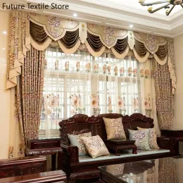 Cortinas novas cortinas em relevo de alta precisão estilo europeu cortinas de luxo acabado personalizado luxo sala estar jacquard